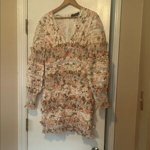 Floral Ruffle Women's Long Sleeve Dress